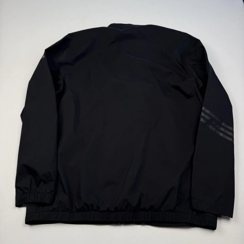 Adidas Provisional Rain Golf Jacket Mens 2XL Black Full Zip 3 Stripe GD1981